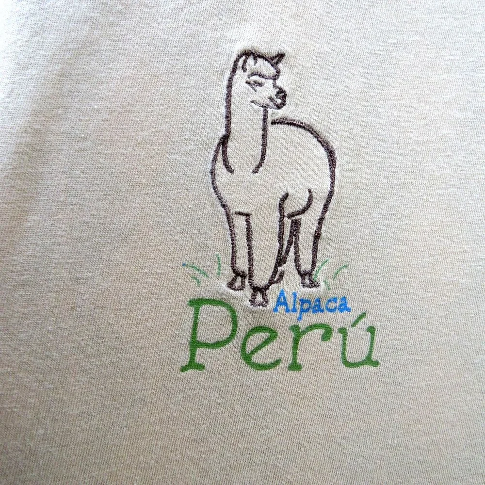 Morpho Peru Alpaca  Women's Embroidered T shirt  Goldenrod   Small EUC - Picture 6 of 7